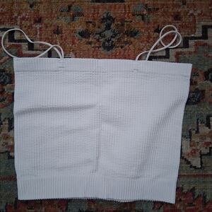 BDG White Textured Crop Top